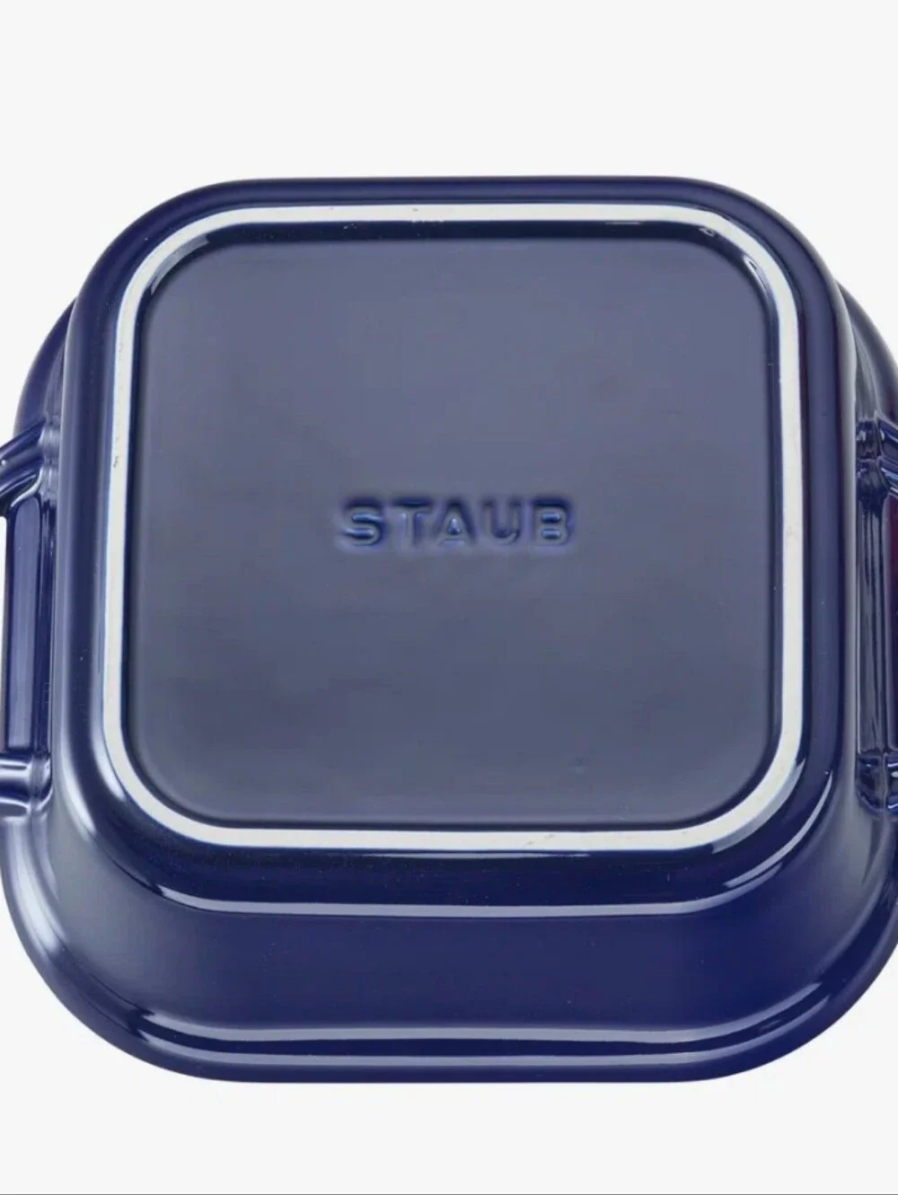 Staub 2.5QT Covered Square Enameled Casserole Dish- Dark Blue